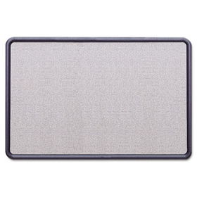 Contour Fabric Bulletin Board, 36 x 24, Light Blue, Plastic Navy Blue Framequartet 