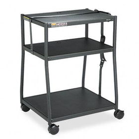 Quartet 88044 - Wide Body AV Cart, 3-Shelves/Outlets, 32w x 27d x 44h, Graphite