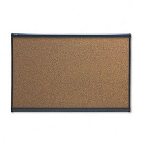 Prestige Bulletin Board, Graphite-Blend Cork, 36 x 24, Aluminum Framequartet 