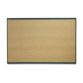 Prestige Bulletin Board, Graphite-Blend Cork, 72 x 48, Aluminum Framequartet 