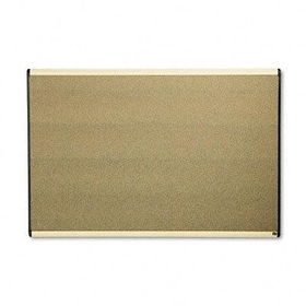 Prestige Bulletin Board, Graphite-Blend Cork, 72 x 48, Maple Framequartet 