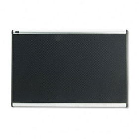 Embossed Bulletin Board, Hi-Density Foam, 36 x 24, Black, Aluminum Framequartet 