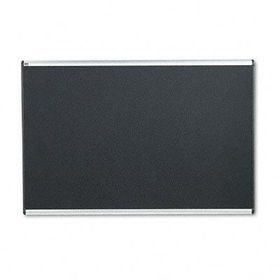 Embossed Bulletin Board, Hi-Density Foam, 72 x 48, Black, Aluminum Framequartet 