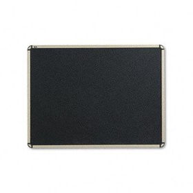 Euro-Style Bulletin Board, High-Density Foam, 48 x 36, Black/Aluminum Framequartet 