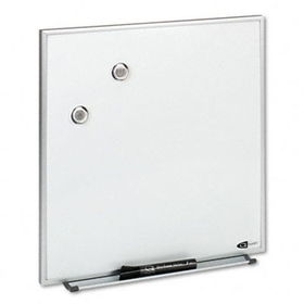 Magnetic Dry Erase Board, Painted Steel, 16 x 16, White, Aluminum Framequartet 