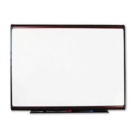 Premium Dry Erase Board, Porcelain/Steel, 48 x 36, White/Mahogany Framequartet 