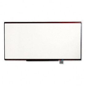 Premium Dry-Erase Board, Porcelain/Steel, 96 x 48, White/Mahogany Framequartet 