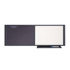 Quartet WC3613 - Bulletin/Dry Erase Board, Mesh Fabric, 36 x 13, Gray/White, Gray Framequartet 