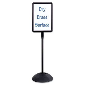 Double Sided Sign, Magnetic/Dry Erase Steel, 14 1/4 x 22 1/4, White, Black Framesafco 