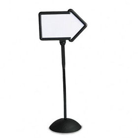 Double-Sided Arrow Sign, Dry Erase Magnetic Steel, 25 1/2 x 60, Black Framesafco 