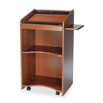 Executive Mobile Lectern, 25-1/4w x 19-3/4d x 46h, Medium Oaksafco 