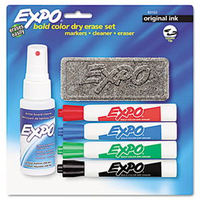 Dry Erase Starter Set, Chisel Tip, Assorted, 4/Setexpo 