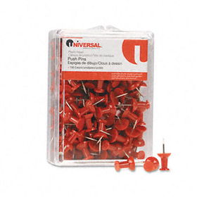 Universal 31301 - Colored Push Pins, Plastic, Red, 3/8, 100/Packuniversal 