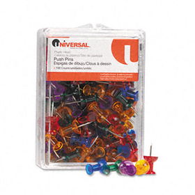 Colored Push Pins, Plastic, Gemstone, 3/8"", 100/Packuniversal 