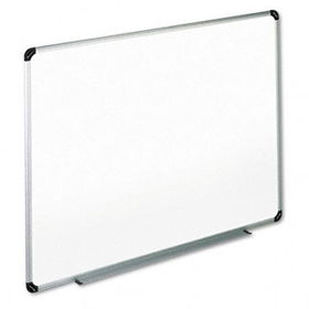 Dry Erase Board, Melamine, 36 x 24, White, Black/Gray Aluminum/Plastic Frameuniversal 