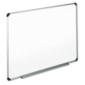 Dry Erase Board, Melamine, 48 x 36, White, Black/Gray Aluminum/Plastic Frameuniversal 