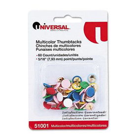 Universal 51001 - Thumb Tacks, Steel, Assorted, 5/16, 60/Packuniversal 