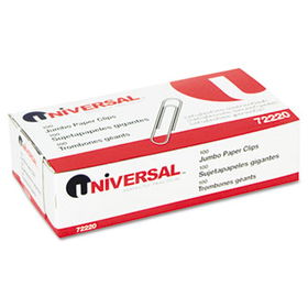 Smooth Paper Clips, Wire, Jumbo, Silver, 100/Boxuniversal 