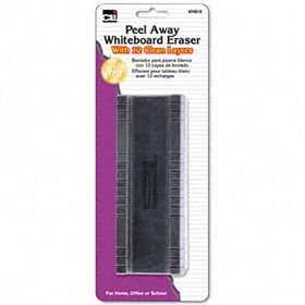 Peel-Away Dry Erase Board Eraser w/12 Disposable Pads, Felt, 5""charles 