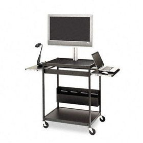 Bretford TC12FCFFBK - Flat Panel Presentation Cart, 4-Shelf, 32 x 24 x 42, Black