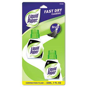 Liquid Paper 61445 - Fast Dry Classic Correction Fluid, 22 ml Bottle, White, 2/Packliquid 