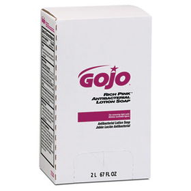 GOJO 7220 - RICH PINK Antibacterial Lotion Soap Refill, 2000 mL, Pink, 4/Cartongojo 