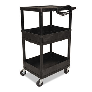 All Service Cart, 3-Shelf, 24w x 18d x 42h, Black