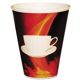 Boardwalk HCL12STE190 - Paper Wrapped Foam Hot Cups, 12 oz., Black & White, 190/Cartonboardwalk 