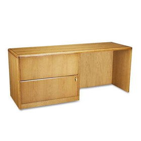 HON 92748LMM - 92000 Series Left Pedestal Credenza w/Lateral File, 72w x 24d, Medium Oakhon 