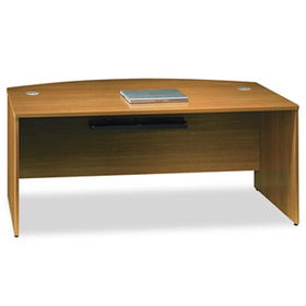 Bush QT0725MC - Quantum Series Bow Front Desk Shell, 71-3/8w x 35-1/2d x 30h, Modern Cherrybush 