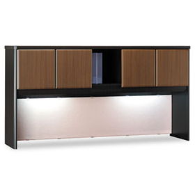 Bush WC25573 - Series A Hutch, 72w x 13-7/8d x 36-1/2h, Sienna Walnut/Bronzebush 