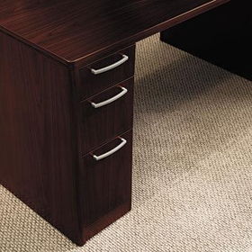 HON 11899GNN - Attune Double Pedestal Desk, Frosted Mod Panel, 72w x 36d x 29-1/2h, Mahogany