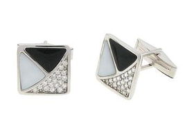 Mens Cubic Zirconia Sterling Silver Cufflinksmens 