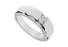 Mens Diamond Ring : 14K White Gold - 0.25 CT Diamonds - Ring Size 9.0mens 