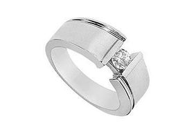 Mens Diamond Ring : 14K White Gold - 0.25 CT Diamonds - Ring Size 9.0mens 