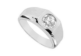 Mens Diamond Ring : 14K White Gold - 0.25 CT Diamonds - Ring Size 9.0mens 