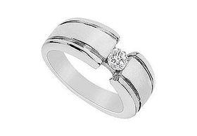 Mens Diamond Ring : 14K White Gold - 0.25 CT Diamonds - Ring Size 9.0mens 