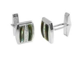 Mens CZ Sterling Silver Cufflinksmens 