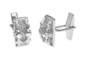 Mens CZ Sterling Silver Cufflinksmens 