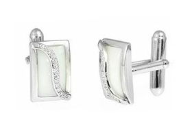 Mens CZ Sterling Silver Cufflinksmens 