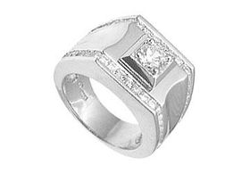 Mens CZ Sterling Silver Ringmens 