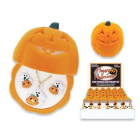 Lead Safe - Pumpkin Box - Necklace & Earring Set Case Pack 36