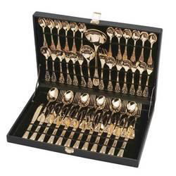 Sterlingcraft&reg; 51pc Gold Plated Flatware Set with Ribbon Designsterlingcraft 