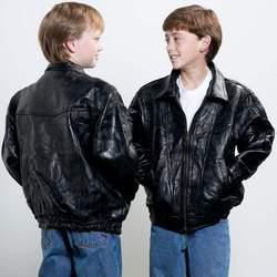 Giovanni Navarre&reg; Italian Stone&trade; Design Children&rsquo;s Genuine Leather Bomber Jacket (Size 12)giovanni 