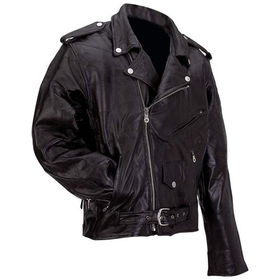 Diamond Plate&trade; Rock Design Genuine Buffalo Leather Motorcycle Jacket (3X)diamond 