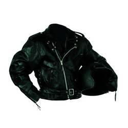 Diamond Plate&trade; Rock Design Genuine Buffalo Leather Motorcycle Jacket (Large)diamond 