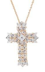 WHITE/TOPZ CROSS NECKLACEwhite 