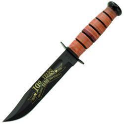 100th Anniversary USMC Knife, Leather Sheath, 7 in, Plainanniversary 