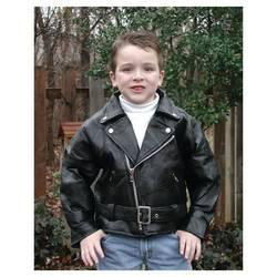 Diamond Plate&trade; Child&apos;s Rock Design Genuine Leather Motorcycle Jacketdiamond 