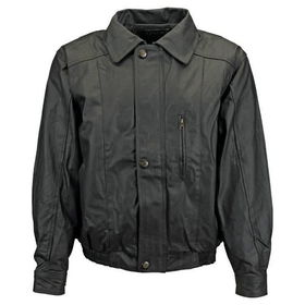 Giovanni Navarre&reg; Solid Black Genuine Cowhide Leather Jacketgiovanni 